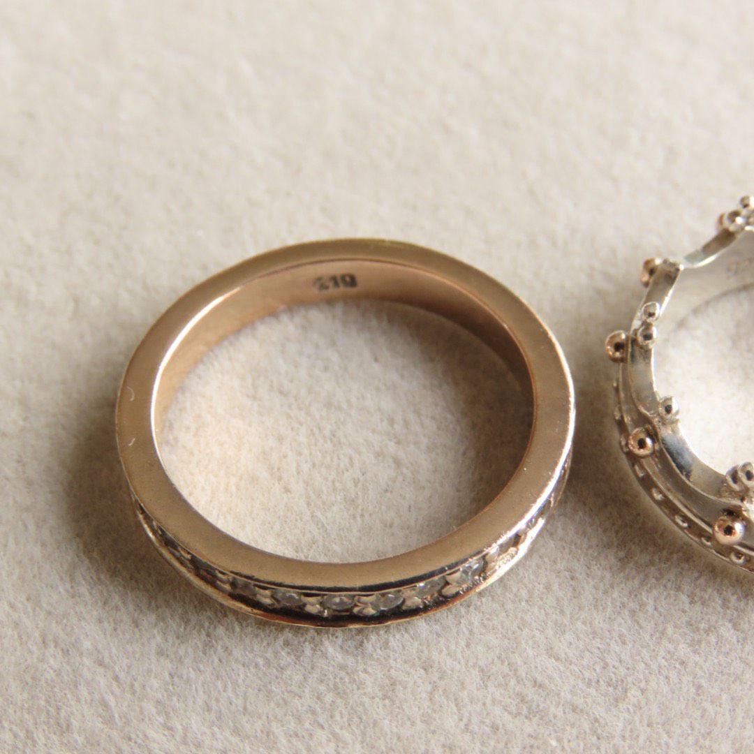 ブルーム　クラウン　K5 925 重ね付け　リング　2連　セット