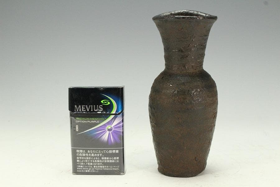 古美術 茶道具 南蛮 一輪生 掛花生 時代物 三井家拝領品(K-XA781)
