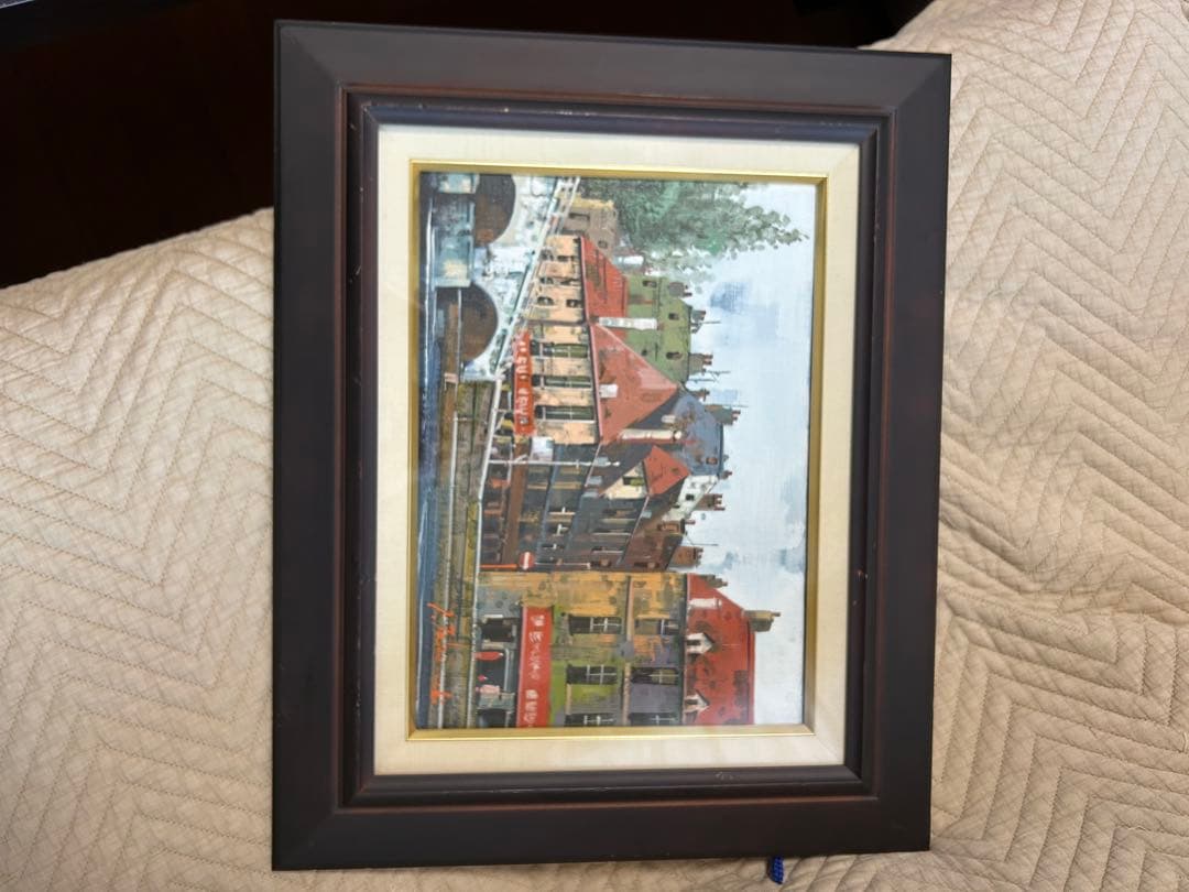 竹内敏彦の油彩画 [パリの街角] F4サイズ