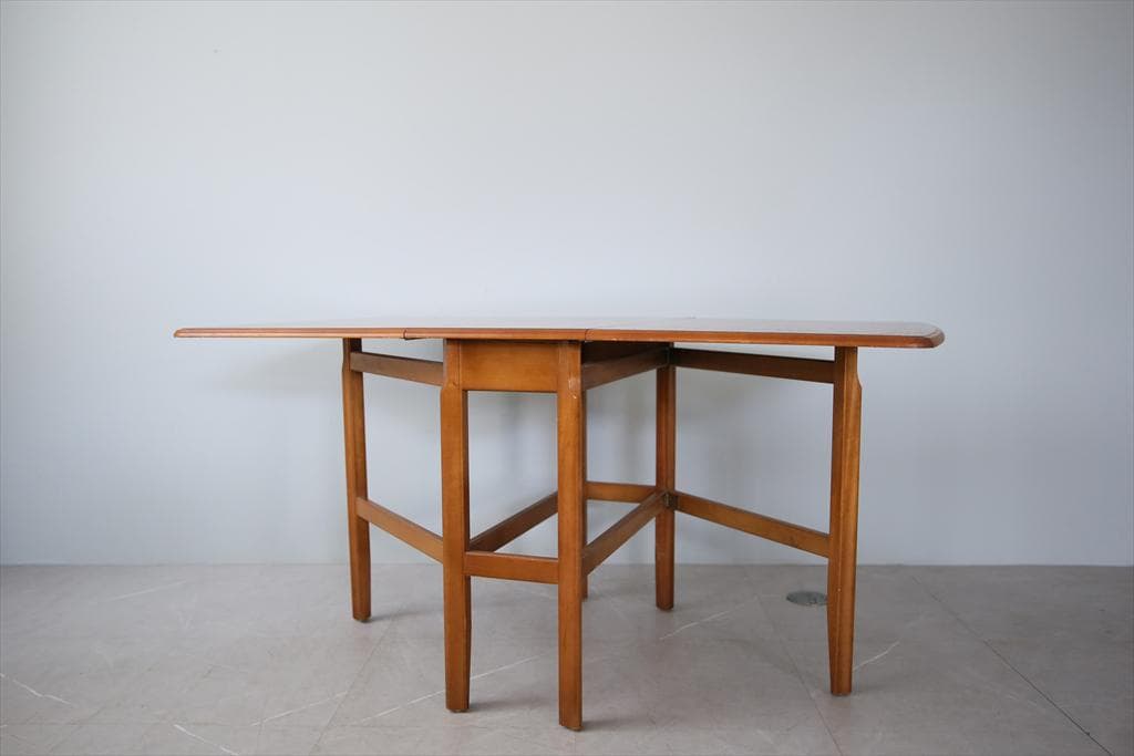 英国アンティークチーク材ゲートレッグテーブル/バタフライダイニング机92-109