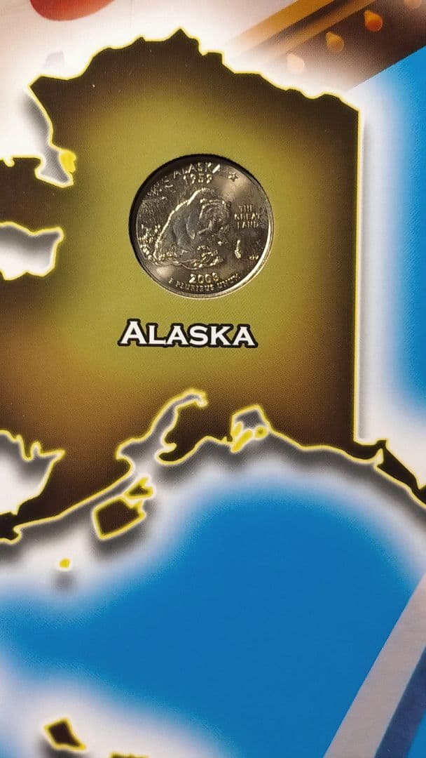 ☆。「アメリカ50州記念収納アルバム」(全50州収納済)。