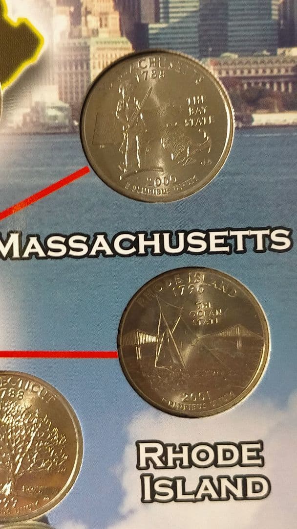 ☆。「アメリカ50州記念収納アルバム」(全50州収納済)。