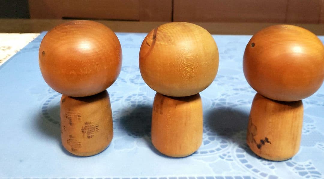 こけし4個　村上けん一作品サイン入り他