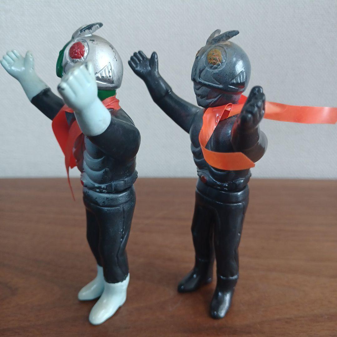当時ものバンダイ「仮面ライダー」ミニソフビフィギュア2体セット