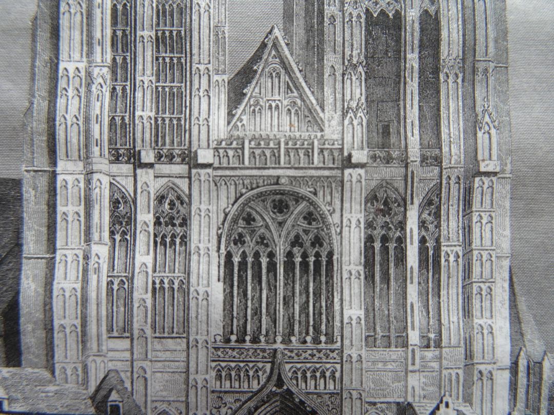 銅版画□アントワープ大聖堂 フランダースの犬 ベルギー～フランダース