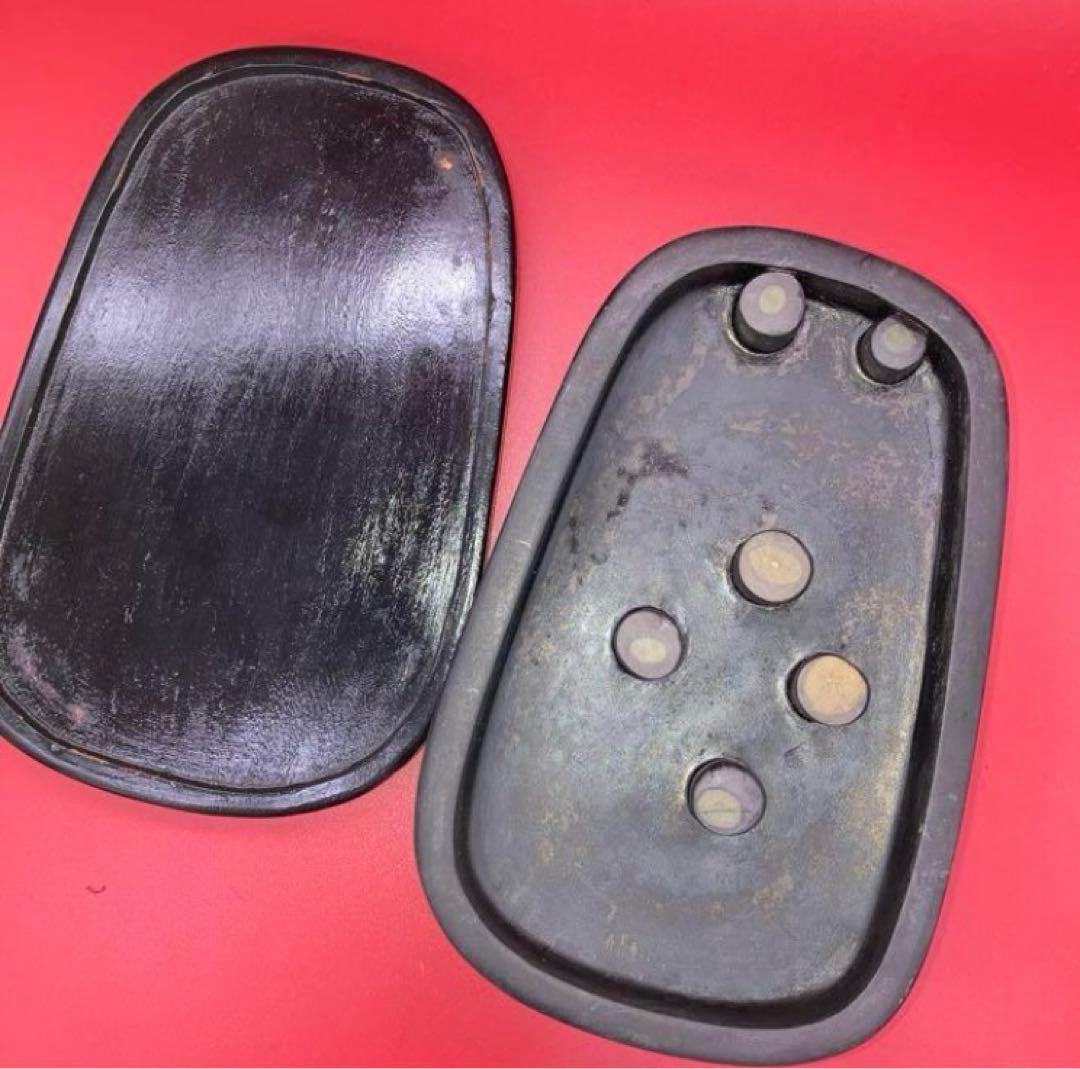 端州名硯石眼入り龍彫 木製ケース入り