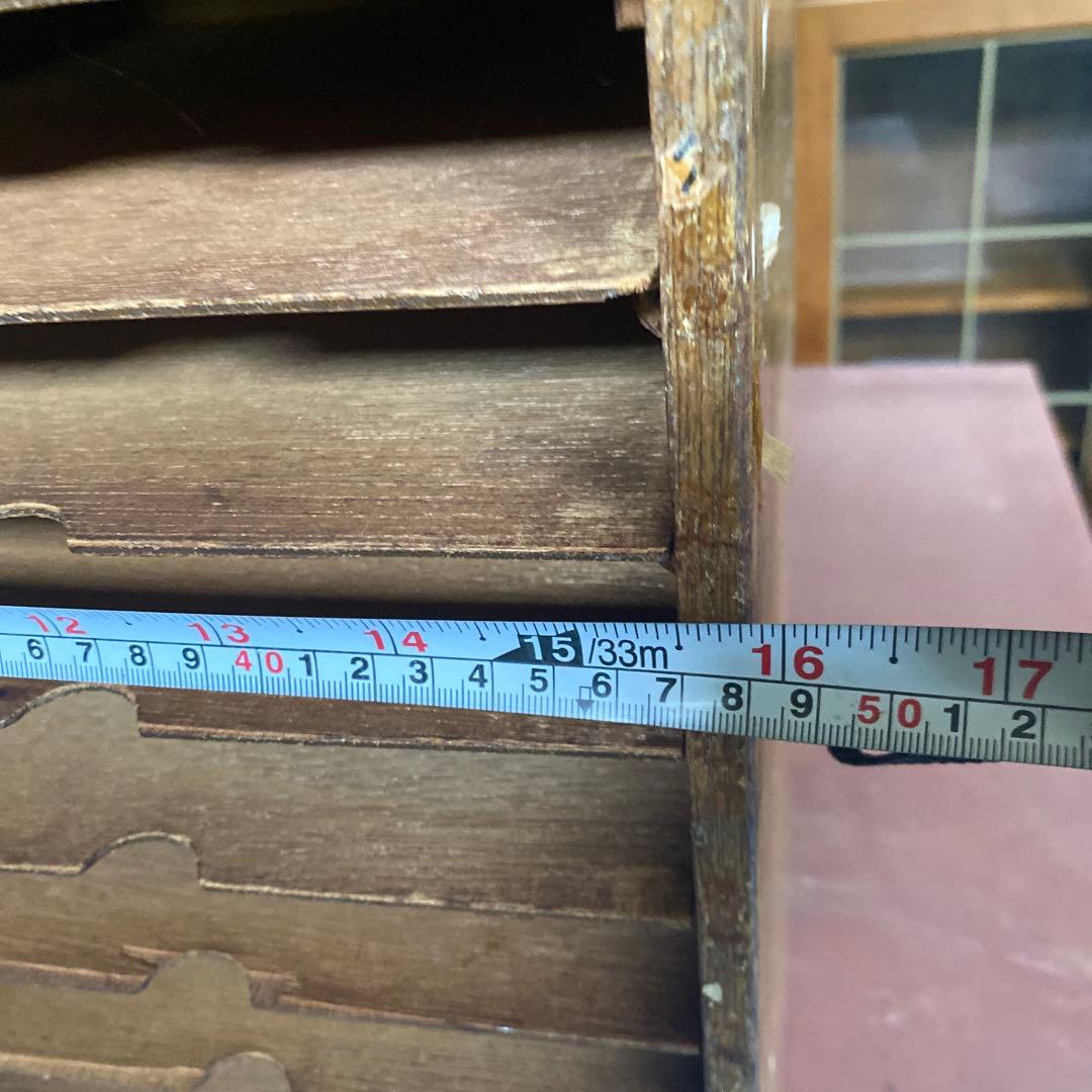 昭和レトロ カルテ棚 木製 収納ラック 12段 引き出し付き 美術品