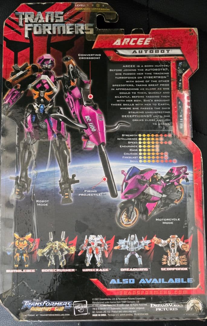 新品 トランスフォーマー MA-11 ARCEE アーシー G1カラー