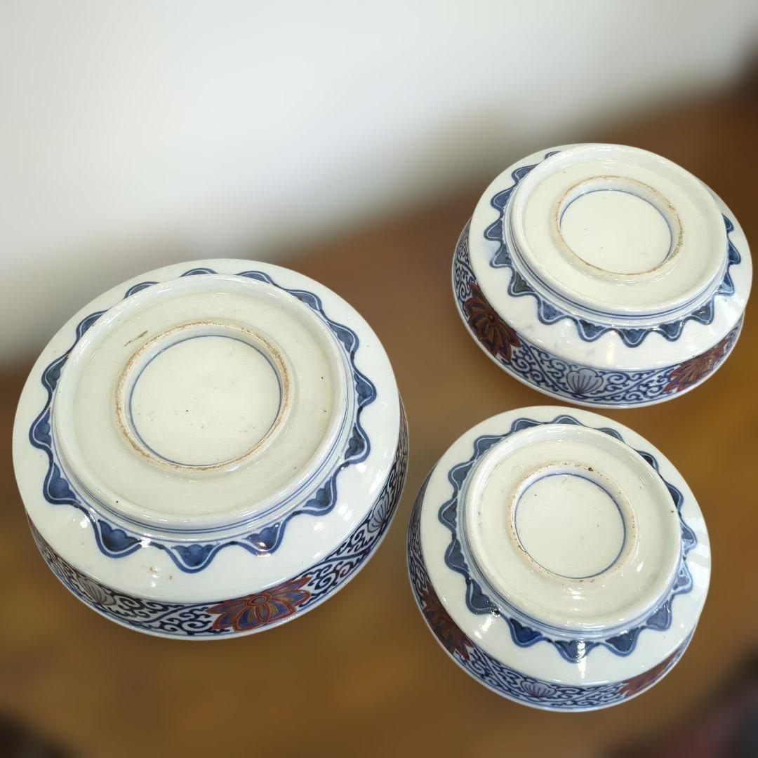 骨董 伊万里 鉢 3つ丼 大中小 染め付け - メルカリ 骨董 古伊万里 染錦 三