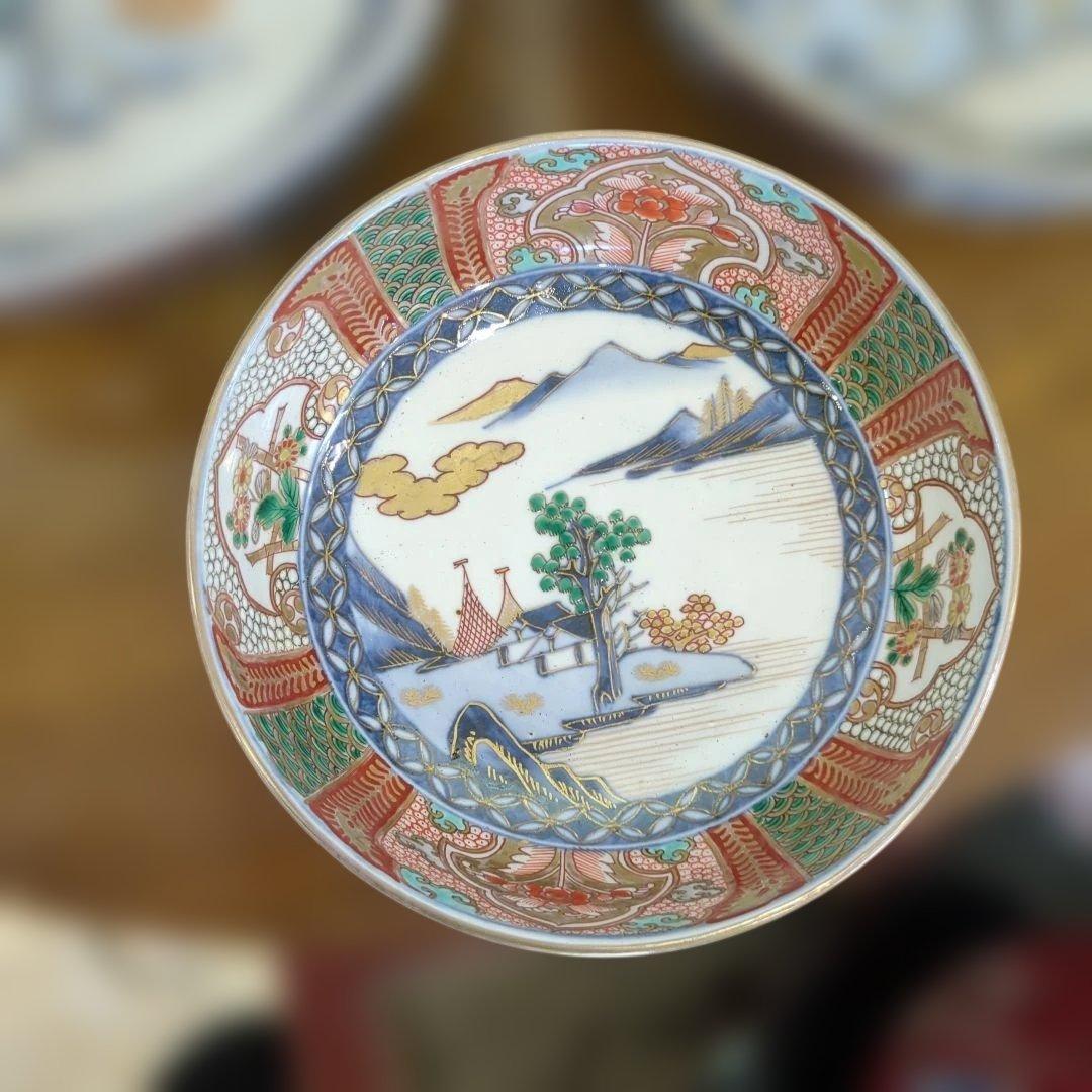 骨董 古伊万里 染錦 三っ丼 大中小 3つ 美品 鉢 器