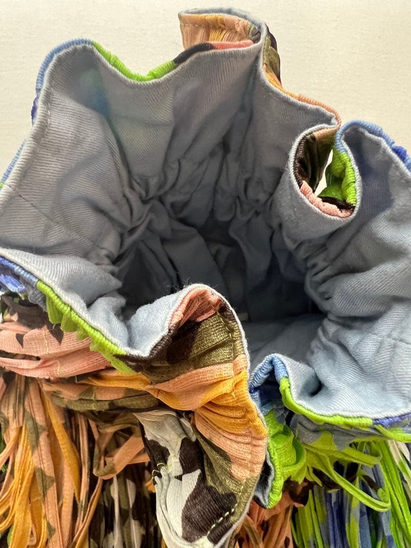 PLEATS PLEASE イッセイミヤケ巾着フリンジバッグ イッセイ ミヤケ バッグ