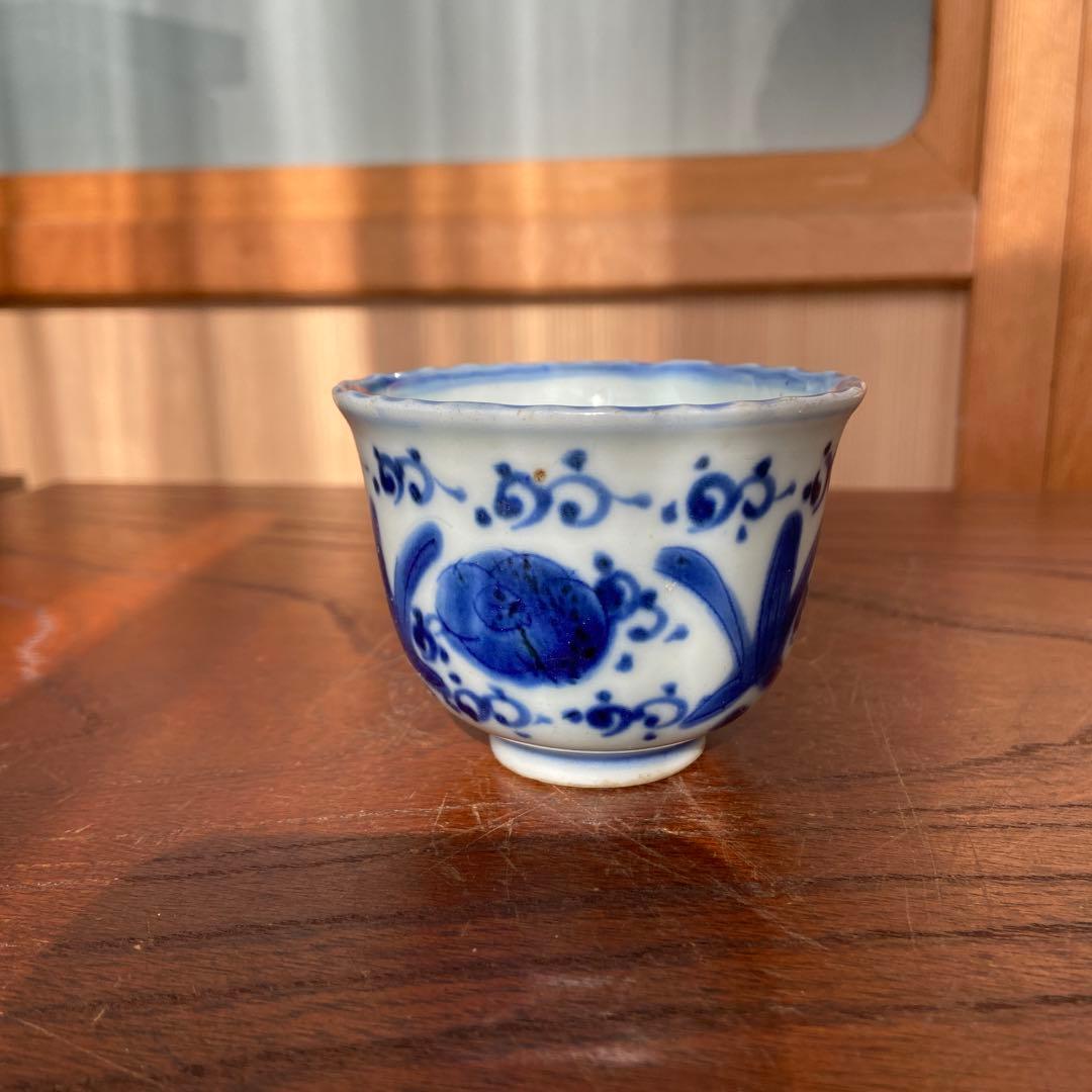 古伊万里染付花草図蕎麦猪口 - メルカリ