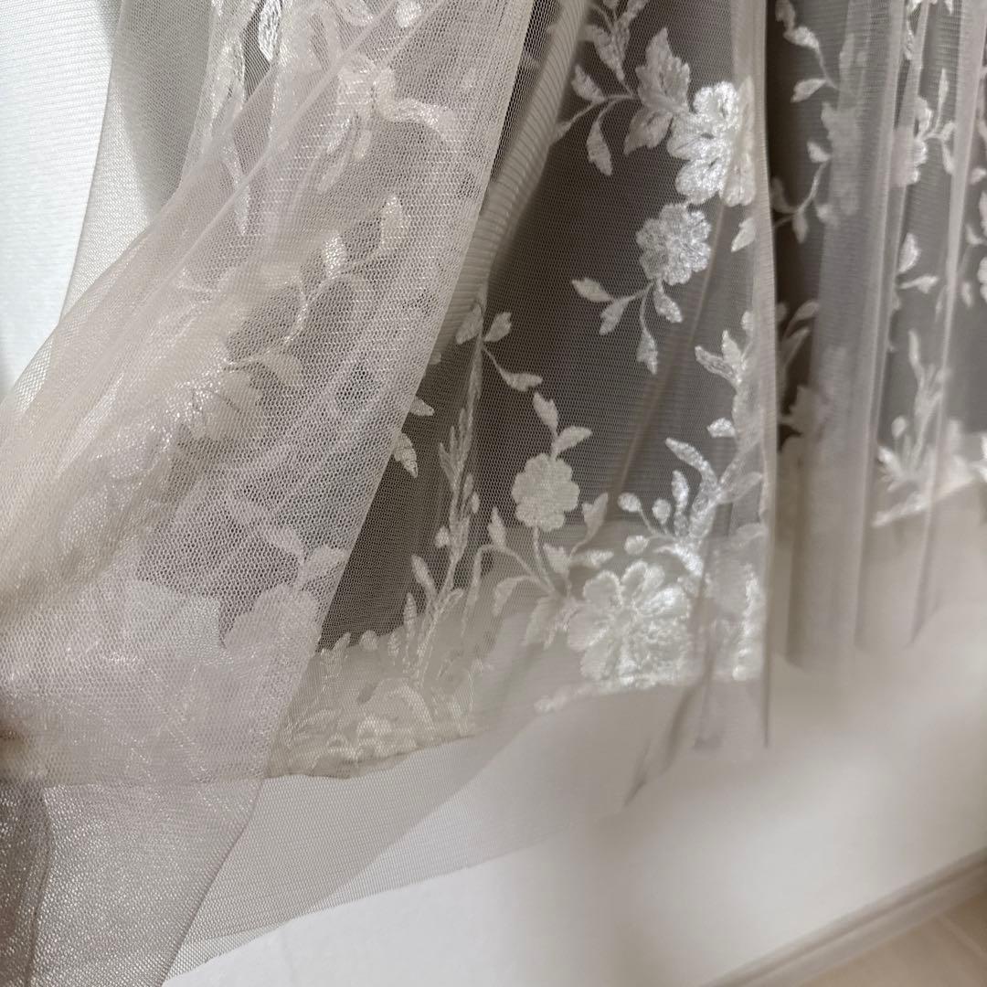 【SALE】Rire Fete ボタニカル刺繍チュールドレス38