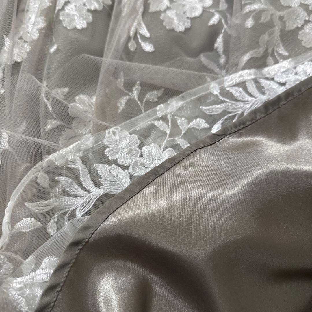 【SALE】Rire Fete ボタニカル刺繍チュールドレス38