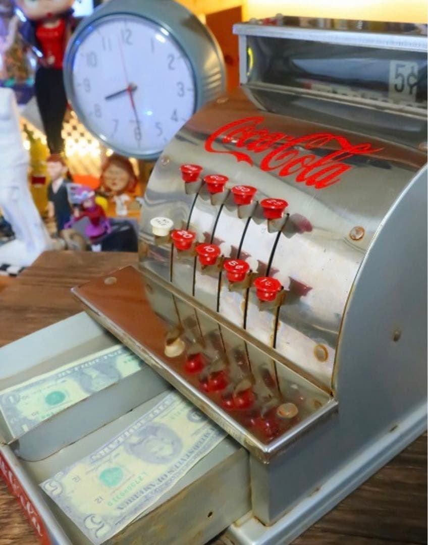 希少！コカコーラ 50s ビンテージ トイレジスター ガレージ アンティークレア