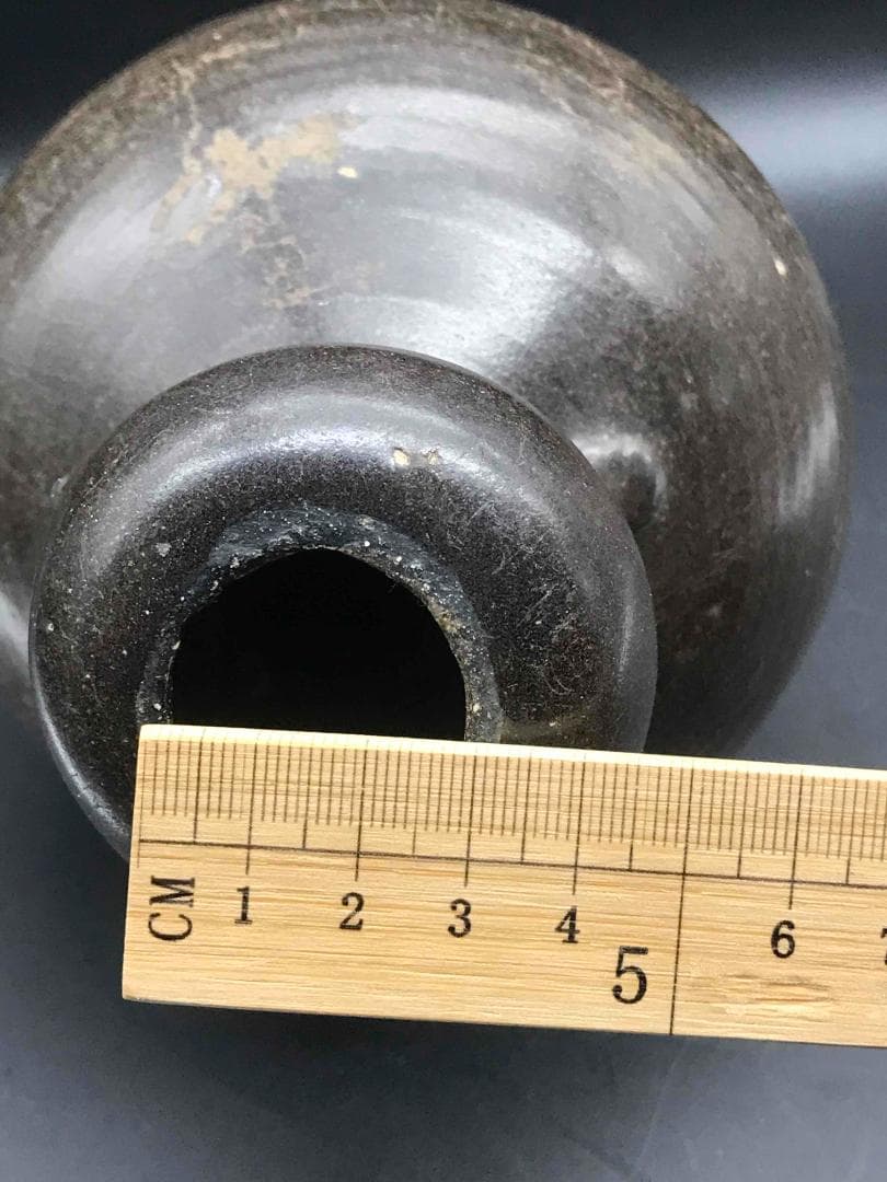 中国古美術 唐時代 耀州窯 瓢箪瓶 双耳瓶 磁州窯 黒釉