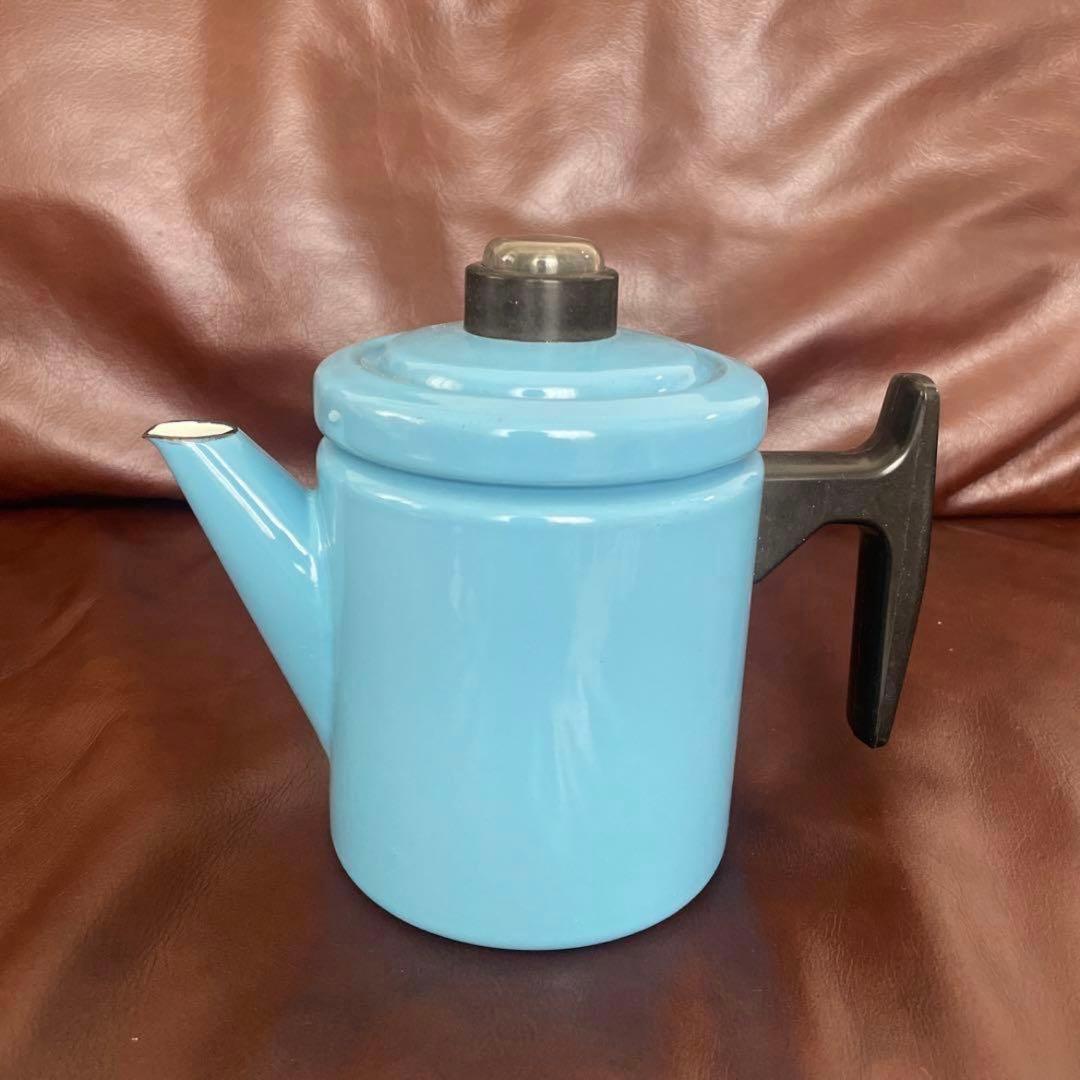 ヌルメスニエミ 水色 ポット ビンテージ アンティーク 北欧 かもめ食堂