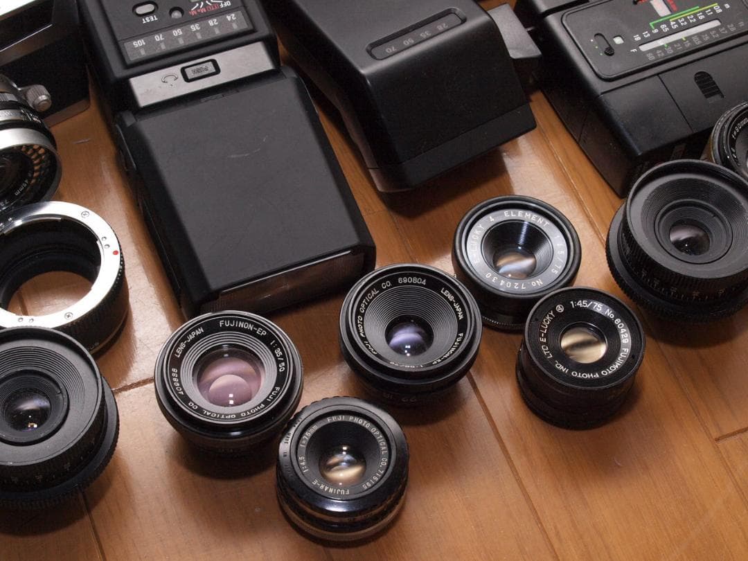 片付け整理】ジャンク品フィルムカメラ、レンズ大量セット