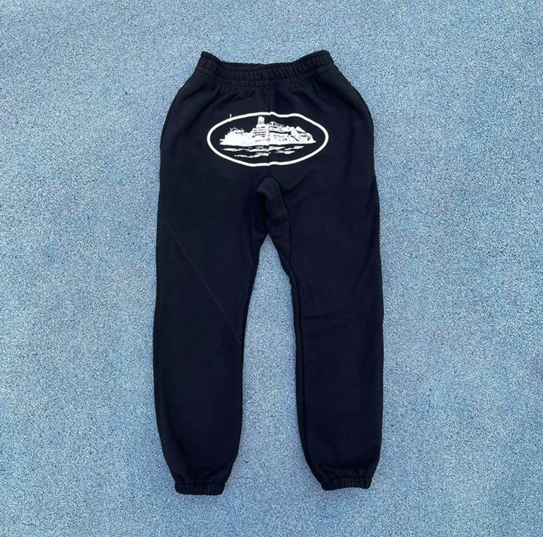 US/UKドリル セットアップ パーカー スウェット 黒 ストリートファッション