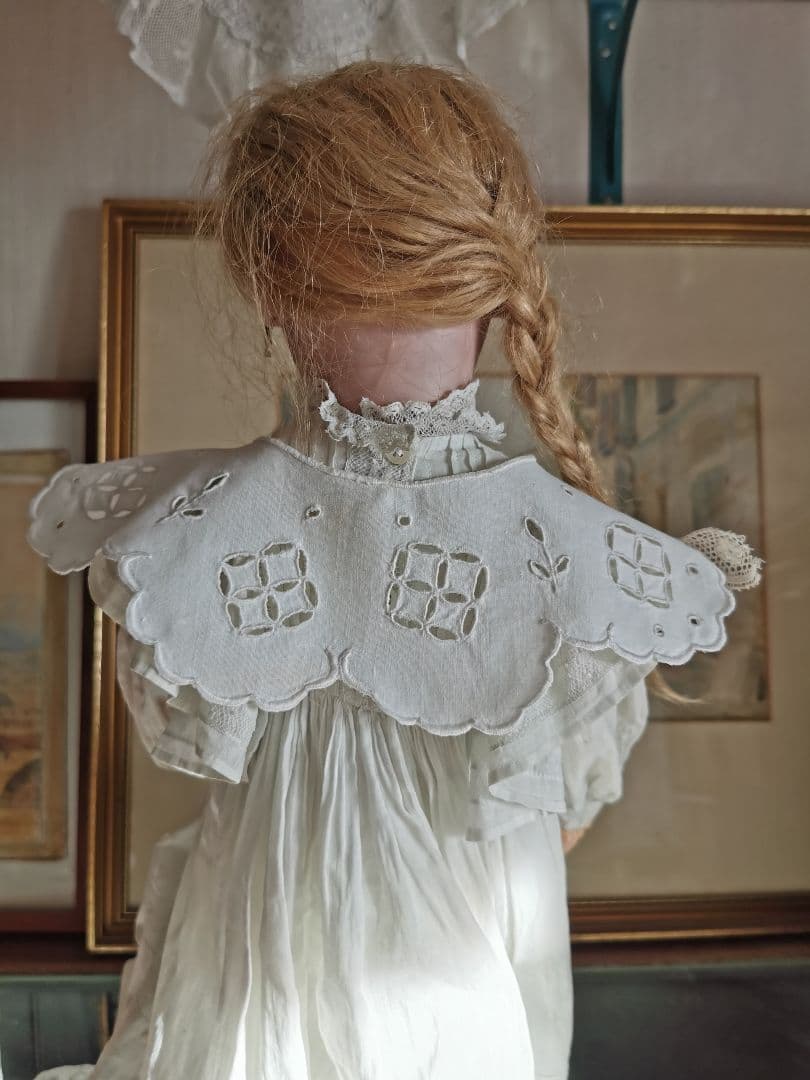アンティークフランス 花のギュピールレース 付け襟 ＆ジャボ お揃い2