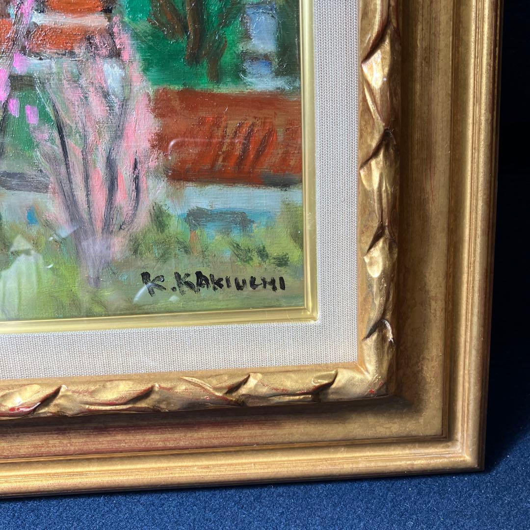 油彩 垣内カツアキ 「花咲く丘から（伊豆）F10」