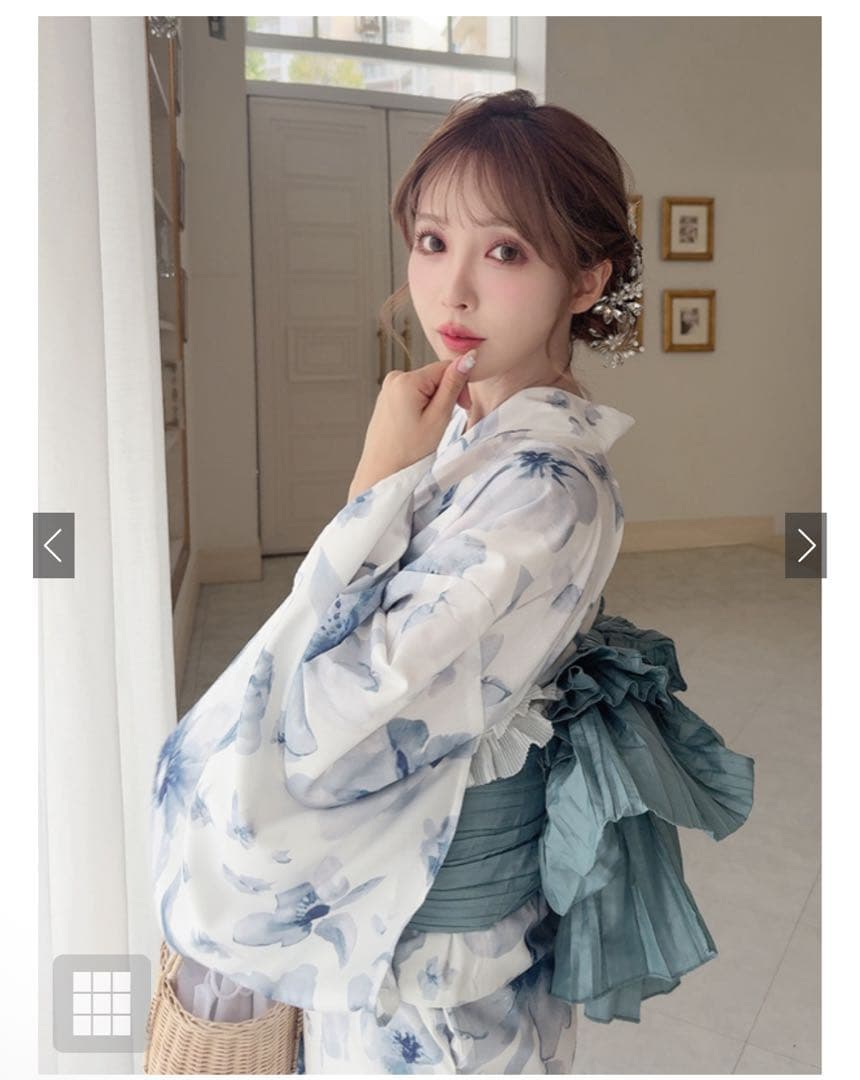 GRL 3点セット2Way水彩花柄浴衣セット fy027