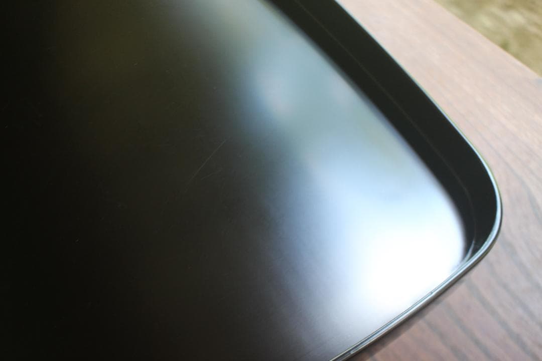 極小保管傷のみ！シンプルデザインに上質黒漆の美しい隅丸四方膳（検輪島塗お膳お盆