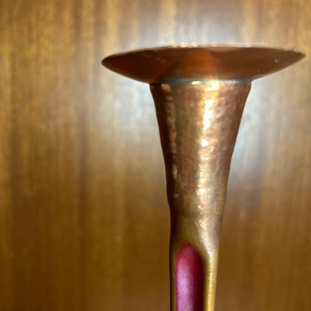 極稀少ZONAビンテージヘッセルスタジオキャンドルスタンド銅製手打槌目