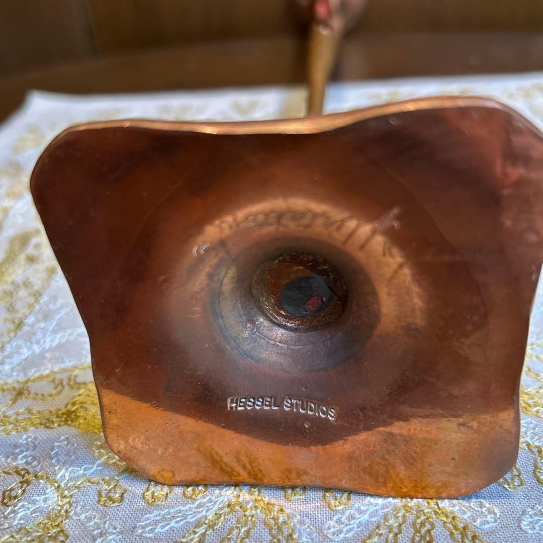 極稀少ZONAビンテージヘッセルスタジオキャンドルスタンド銅製手打槌目