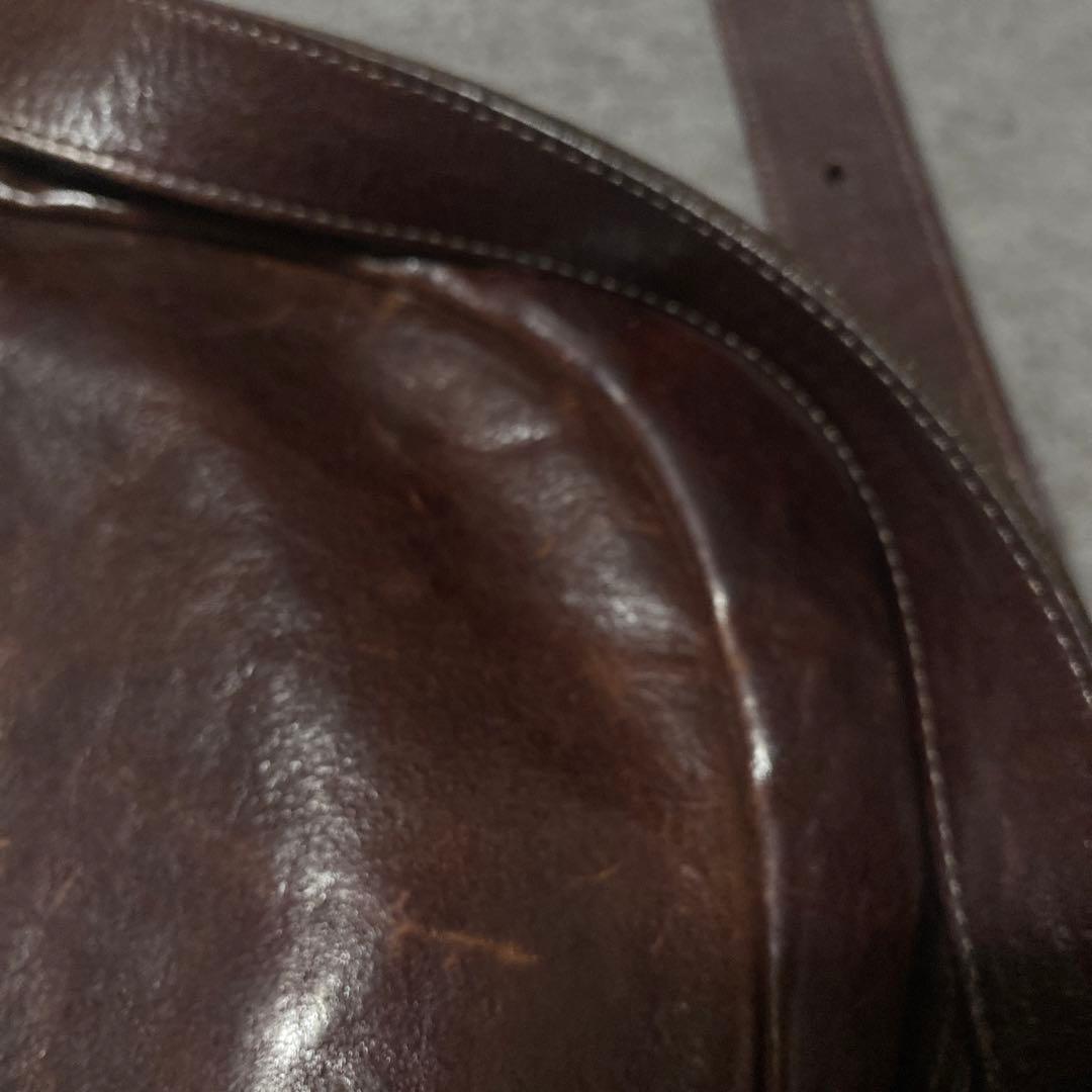 【✨希少✨】イルビゾンテ ロゴ刻印 ショルダーバッグ レザー 茶色