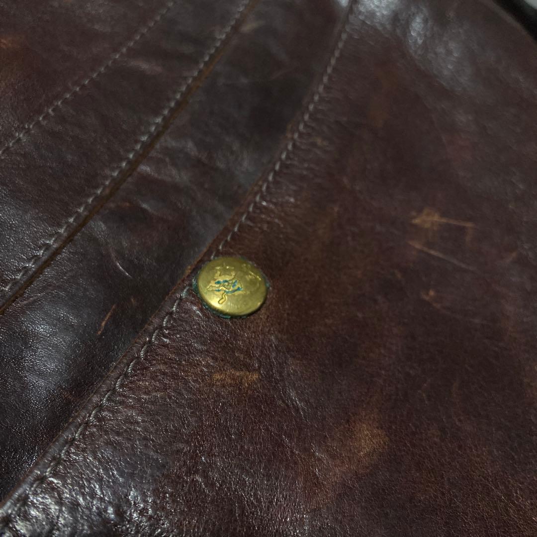 【✨希少✨】イルビゾンテ ロゴ刻印 ショルダーバッグ レザー 茶色