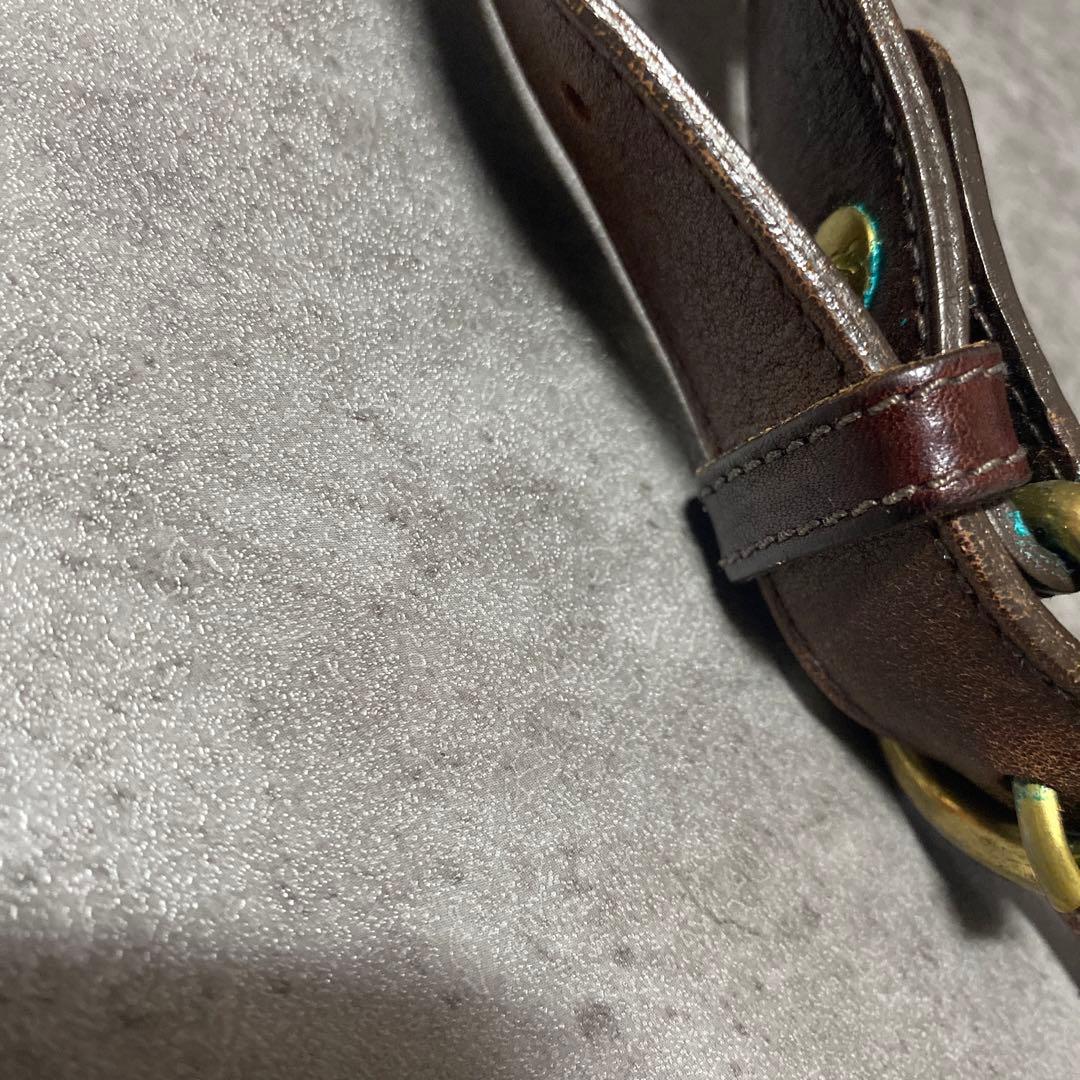 【✨希少✨】イルビゾンテ ロゴ刻印 ショルダーバッグ レザー 茶色