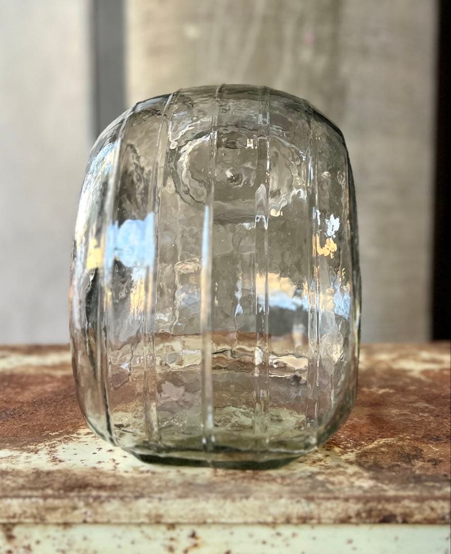 レトロ 猫ビン でんでん太鼓 飴屋瓶 菓子瓶 アンティーク ガラス