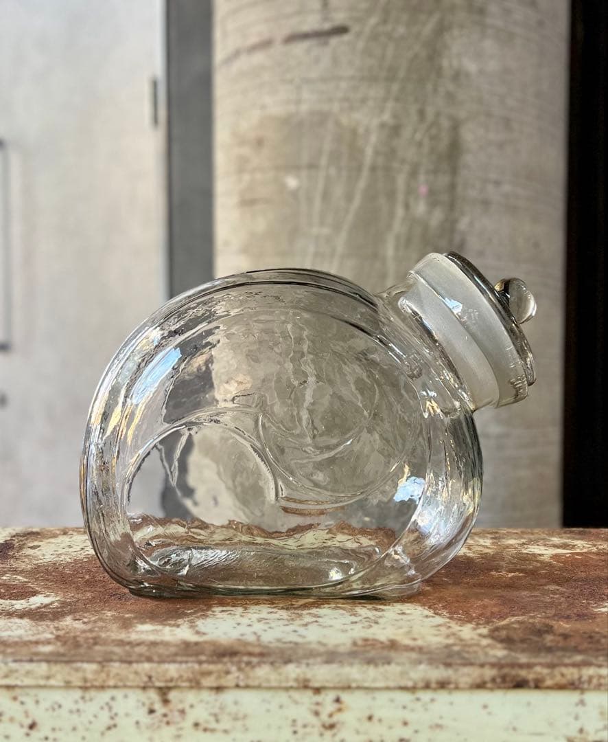 レトロ 猫ビン でんでん太鼓 飴屋瓶 菓子瓶 アンティーク ガラス