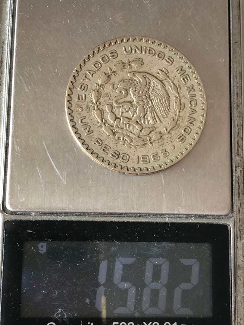 N4358【メキシコ・銀貨】1963年1ペソ 大型 銀貨 古銭 コイン - メルカリ