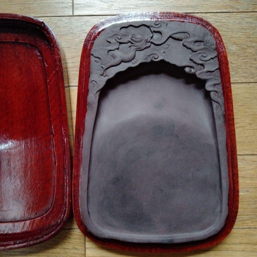 中国骨董【大型龍雲古端渓】旧蔵極品コレクション希少細工精密龍彫定価