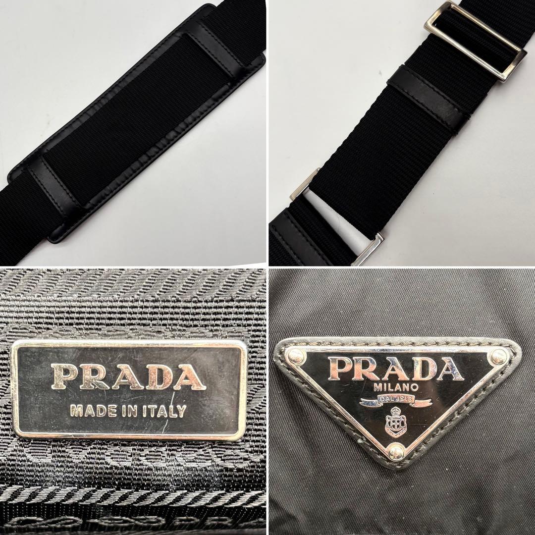 【極美品】プラダ ショルダーバッグ 三角ロゴ ナイロン 黒 BT0523