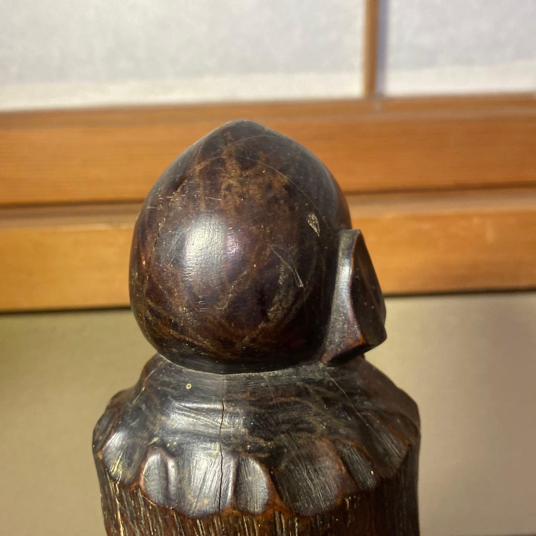 中国古玩　木彫桃仙人