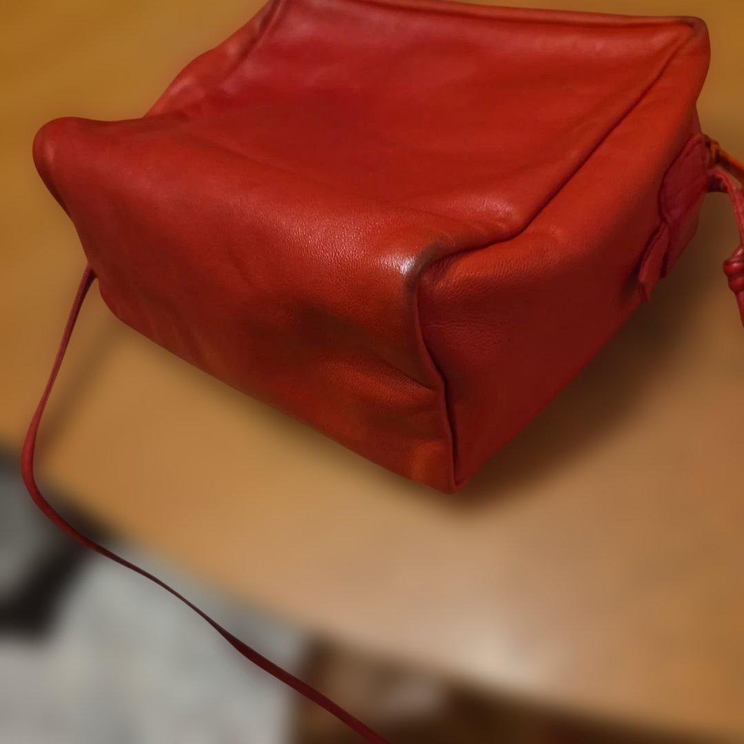 n*8様 オールドLOEWE 　斜め掛け　ナッパレザー　レッド レザー ショルダ