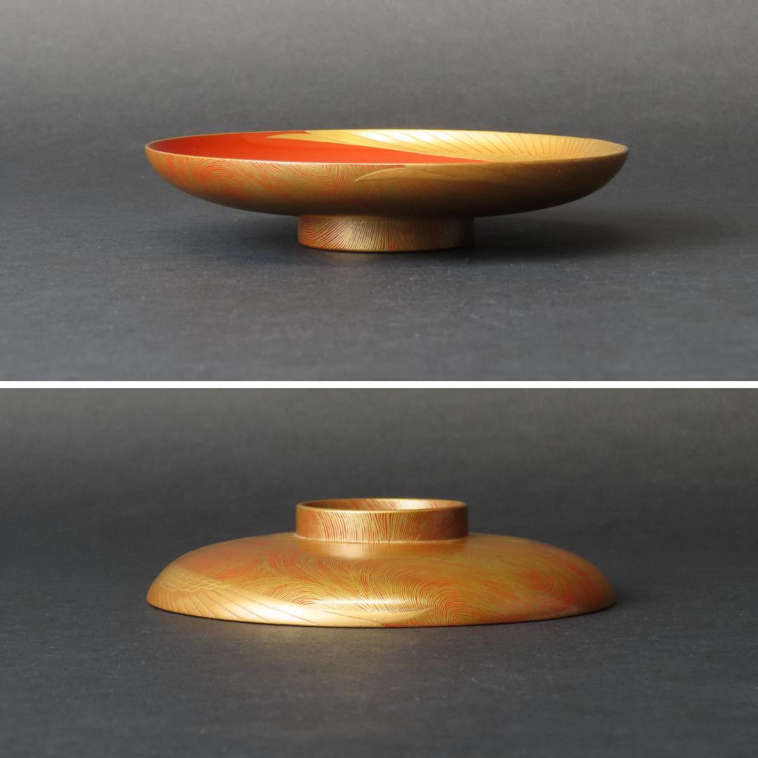 284 美品 上手物 極上蒔絵 祝酒盃 萬代鶴亀図 江戸時代/酒器 輪島塗漆器