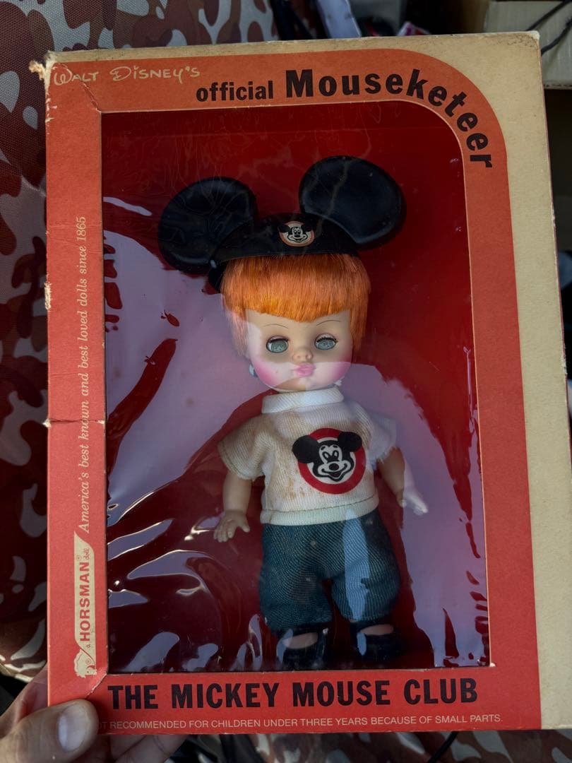 60s Disneyland マウスケティア人形 箱付 24cm 高級ビンテージ