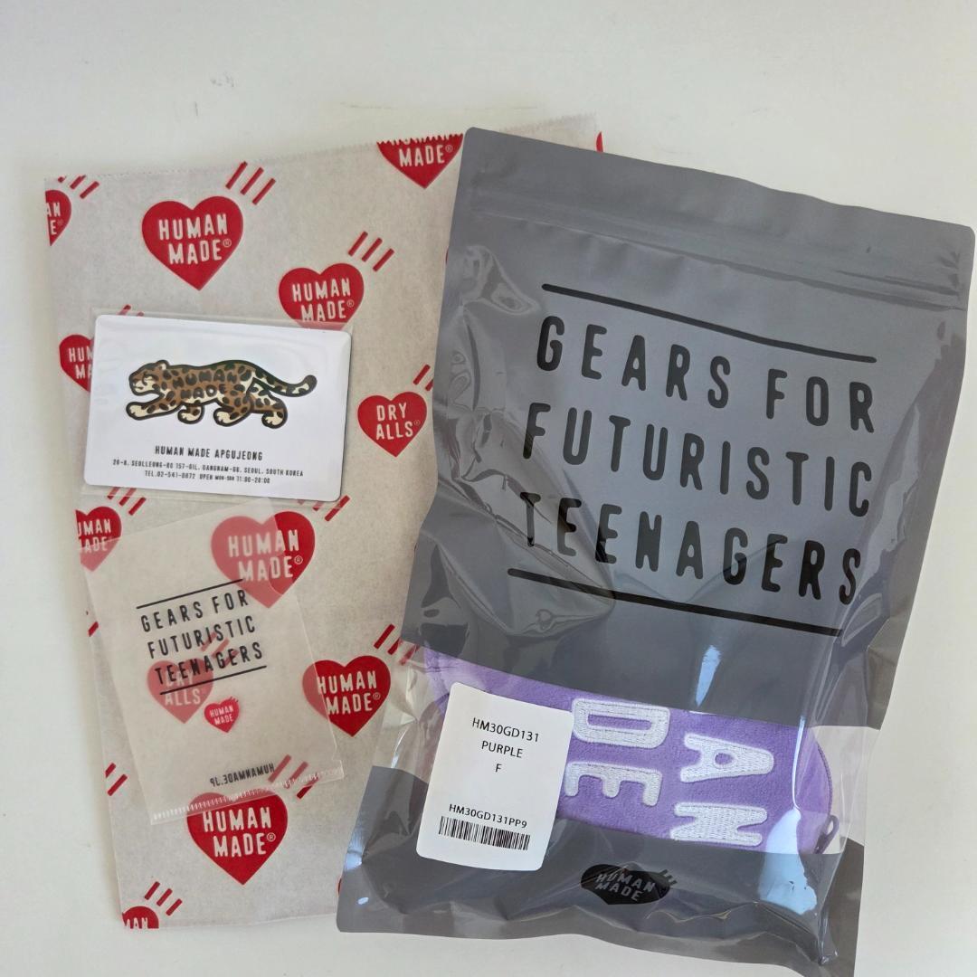 韓国 狎鴎亭限定 HUMAN MADE ハート型 パスケース ポーチ パープル