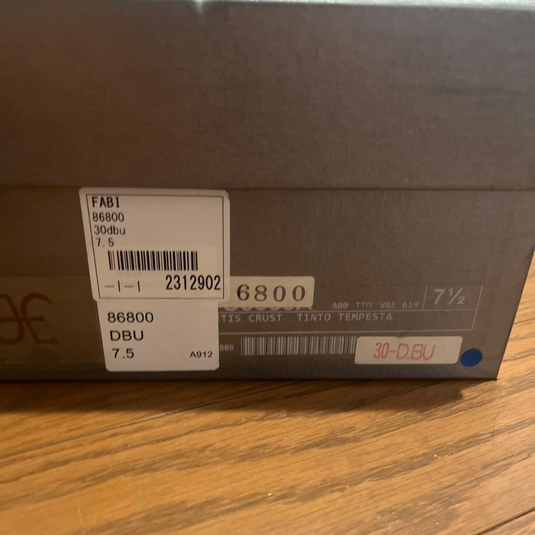 FABI ダークブルー ストレートチップ ビジネスシューズ