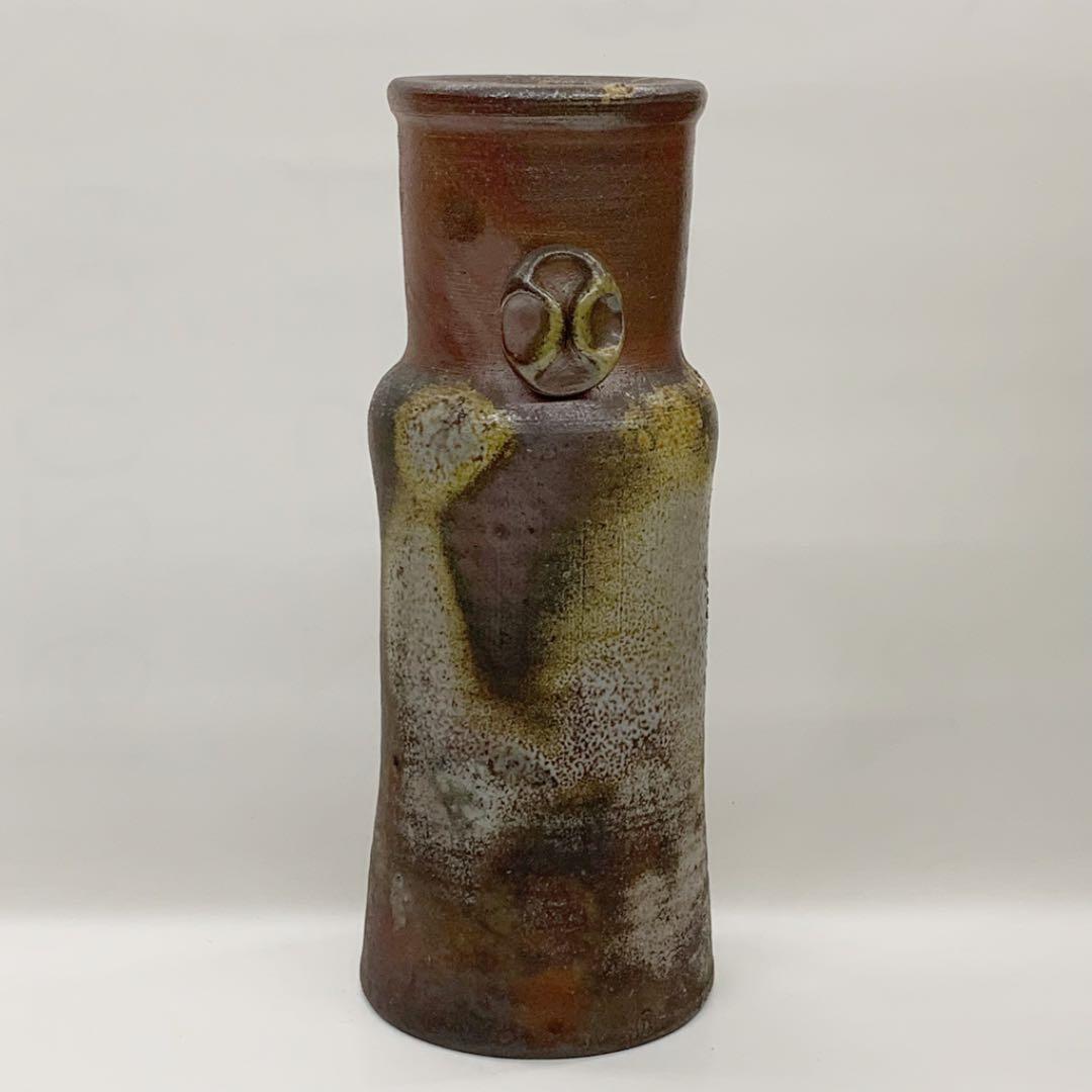 【花入4】備前4     耳付　松園　　高さ23㎝