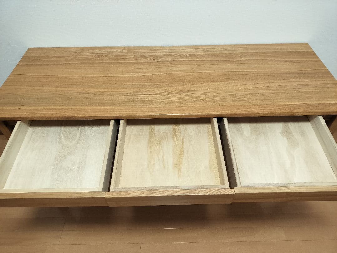 【値下げ】パソコンデスク タモ材 155cm幅