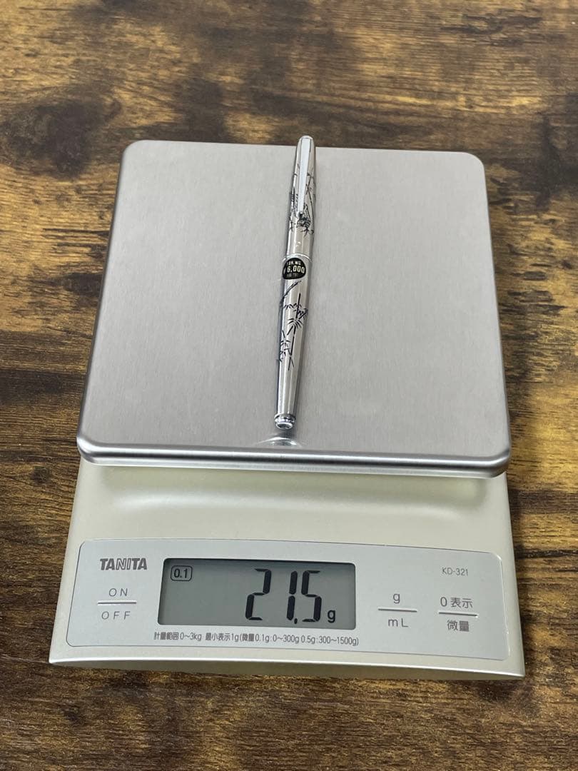 未使用 1980年代 シール付 竹と雉 白金 万年筆 18金 細字 コンバーター