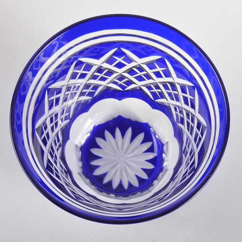 正人作 クリスタルガラス 切子 酒盃 共箱 N 6284