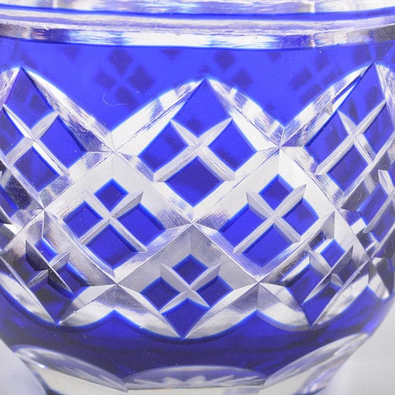 正人作 クリスタルガラス 切子 酒盃 共箱 N 6284