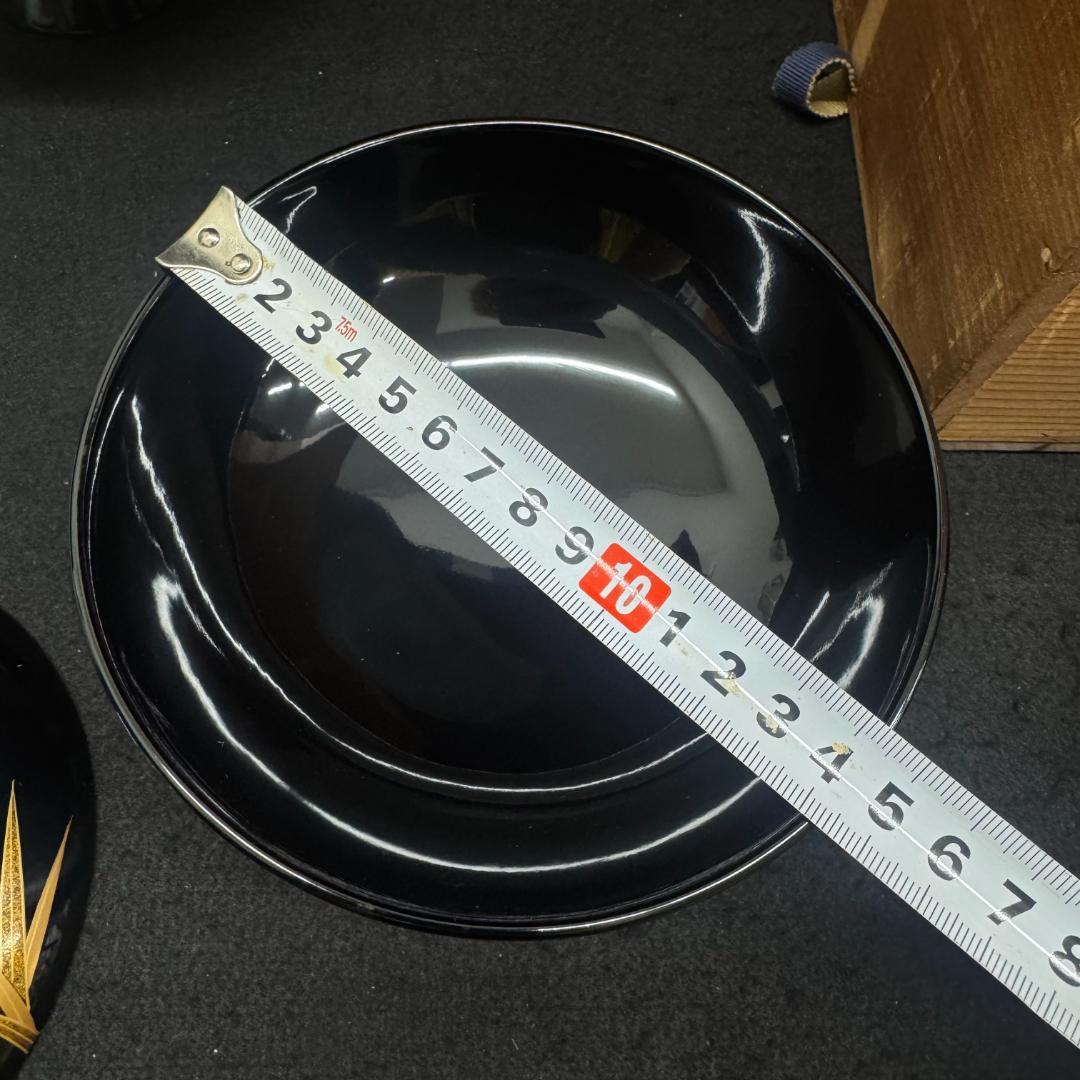 希有　輪島塗　木製漆器 鷺蒔絵 吸物椀 十客14.5cmお正月