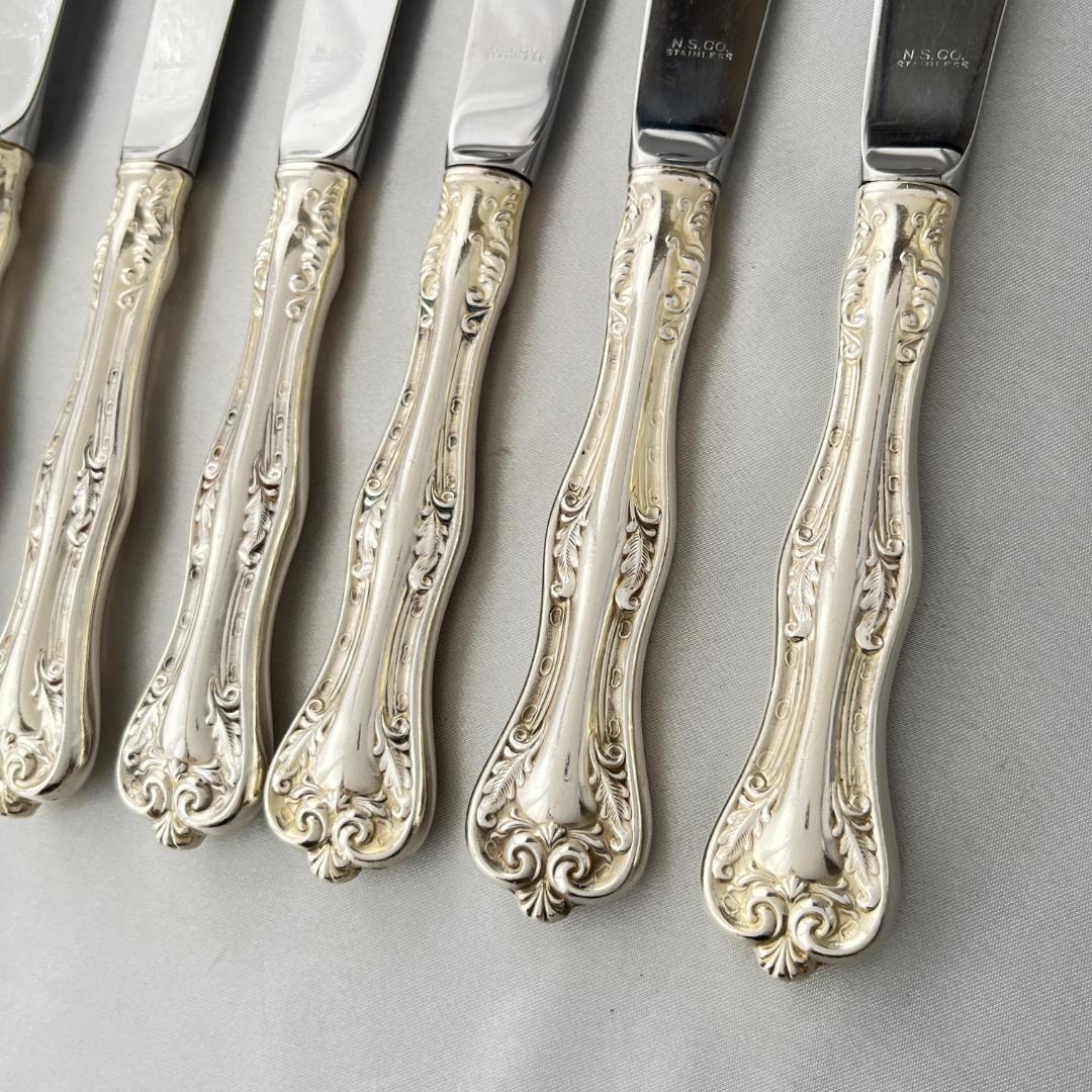 【National Silver】 クイーンエリザベス ディナーナイフ 6本